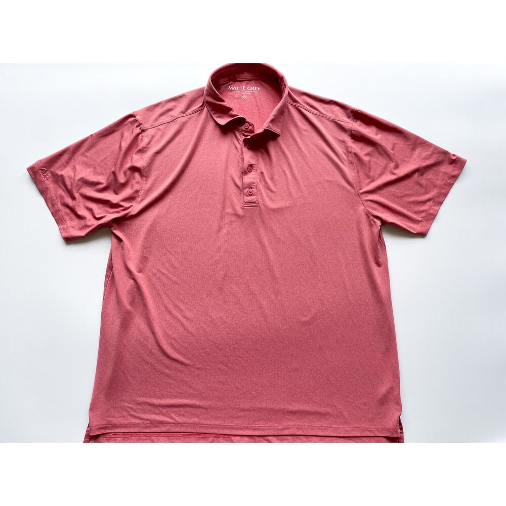 Men's Matte Grey Performance Golf Polo Shirt Size XL